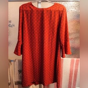 Banana Republic Burnt Orange and Black Geometric Dress Size XL